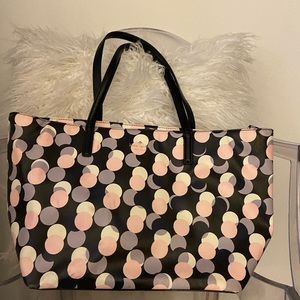 Kate Spade tote  - black pink gray polka dots